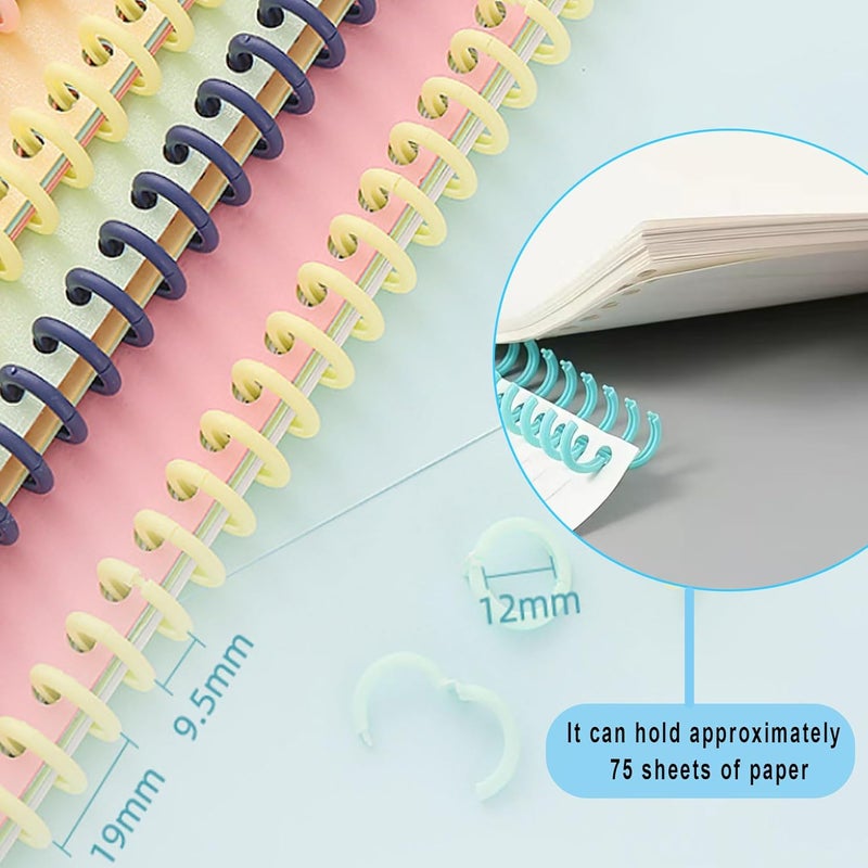 Markeny 20PCS Plastic Click Binding Combs Colorful Spiral Binding Coils 12mm Comb Binding Spines 30 Rings Binder Combs Kits, 30 Ring - Image 2